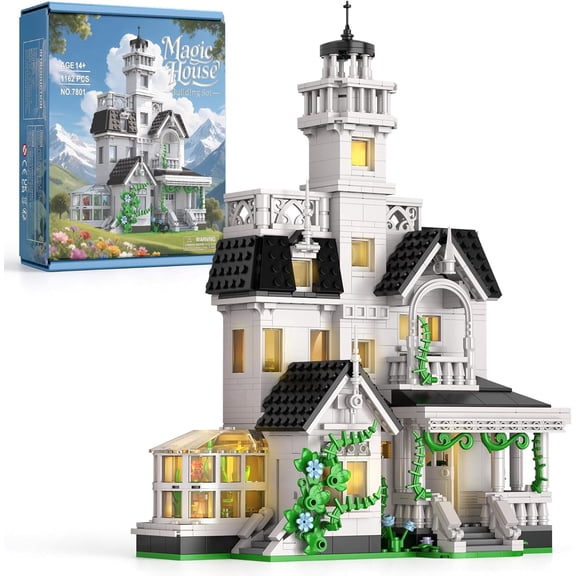 Magic House Building Set, Owens House Building Blocks with LED Light, Architecture Decor Model Kit, Gifts for Adults Teens Age 14+(1162 PCS)