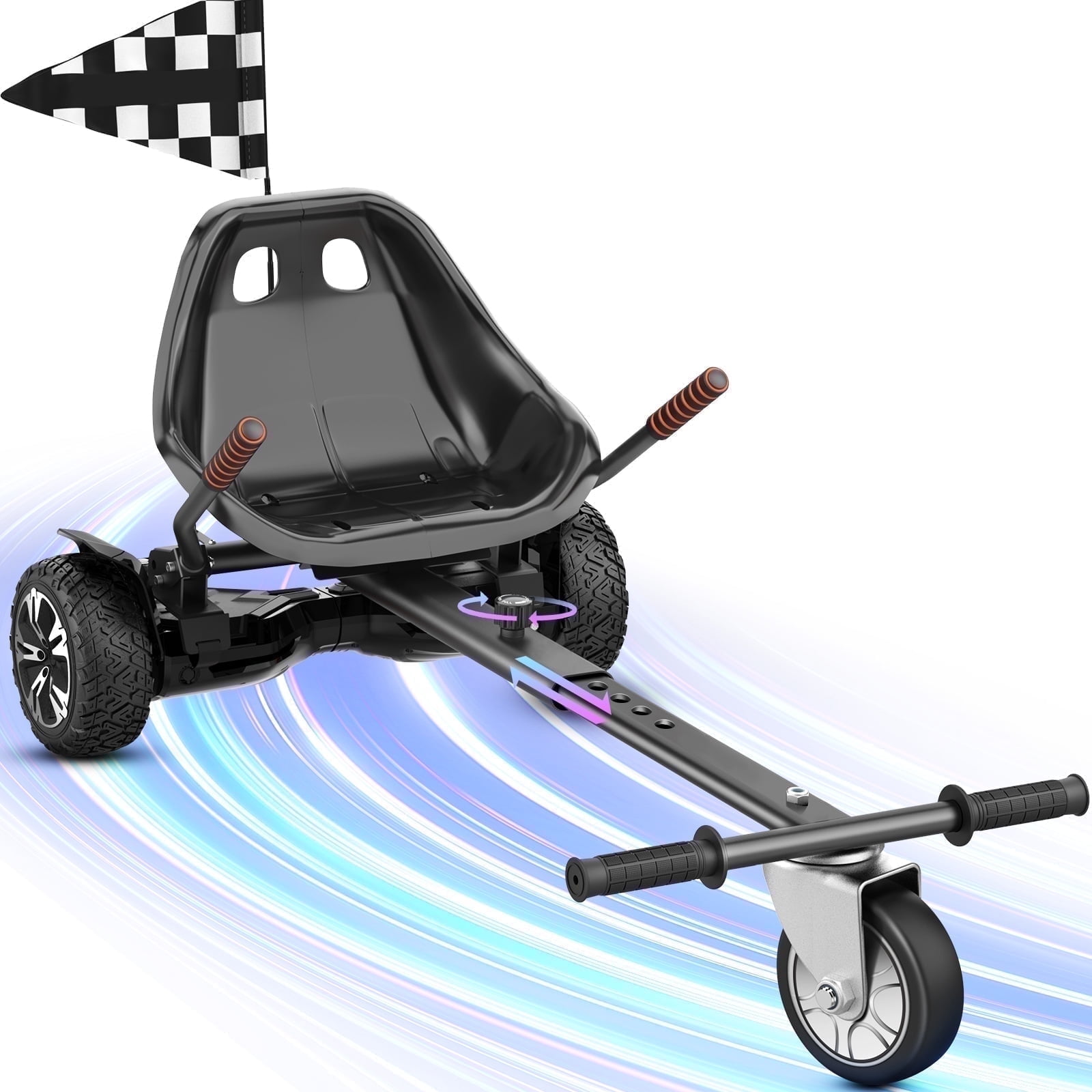 MIHOVER Adjustable HoverKart Self Balancing Scooter Seat Attachment, Balancing Scooter Go Kart Accessory for 6.5" 8" 10" Hover Board (Hoverboard not included)