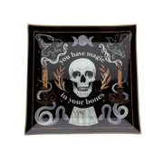Magic In Your Bones Skull Halloween Glass Tray