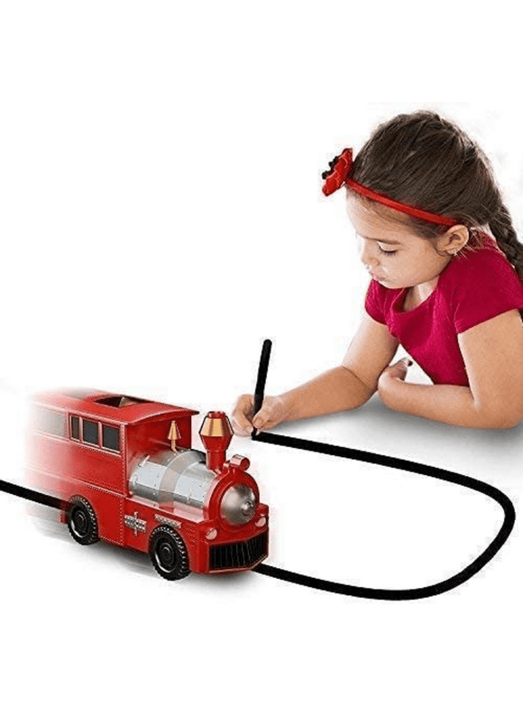 Magic Inductive Truck [Follows Black Line] Magic Toy Car for Kids & Children � Best MINI Magic Pen Inductive Fangle Kids (Red-Train)