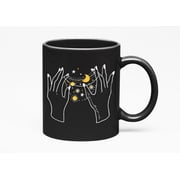 Magic Is Something You Make, Boho Mystical & Celestial Inspired Art Merch Gift, Black 11oz Ceramic Mug