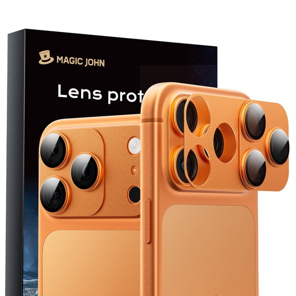 Magic John 2 Pack Camera Lens Protector for iPhone 17 Pro Max HD Clear Magnetic Tempered-Glass Lens Film Case Friendly