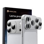 Magic John 2 Pack Camera Lens Protector for iPhone 17 Pro HD Clear Magnetic Tempered-Glass Lens Film with Anti Scratch Metal,Case Friendly