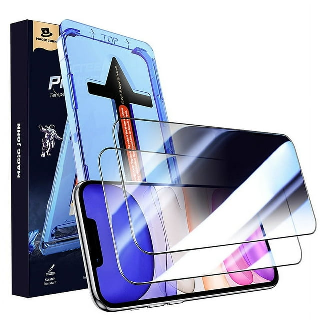 Magic John 2 Pack Privacy Screen Protector for iPhone 11/XR 6.1in