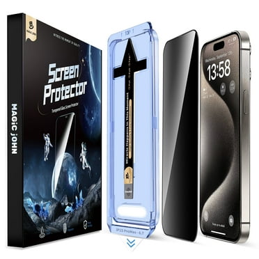 Magic John 2 Pack Privacy Screen Protector for iPhone 15 Pro Max 6.7in Tempered Glass Ease of Use