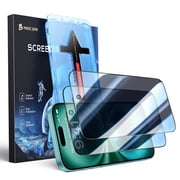 Magic John 2 Pack Privacy Screen Protector for iPhone 16 /iPhone 15 Corning Tempered Glass Ease of Use