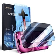 Magic John 2 Pack Privacy Screen Protector for iPhone 16 Plus/iPhone 15 Plus Tempered Glass Ease of Use