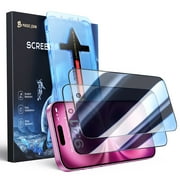 Magic John 2 Pack Privacy Screen Protector for iPhone 16 Plus/iPhone 15 Plus Tempered Glass Ease of Use