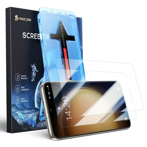 MAGIC JOHN 2 Pack Screen Protector for Samsung Galaxy S23 Plus Corning Tempered Glass Screen Saver Anti-Scratch Ease of Use