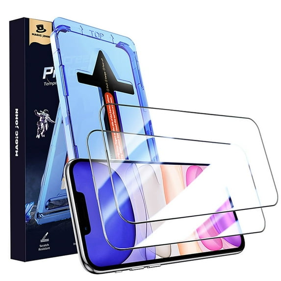 MAGIC JOHN 2 Pack Screen Protector for iPhone 11/iPhone XR HD Clear Tempered Glass Screen Saver Easy Installation Anti-Fingerprint