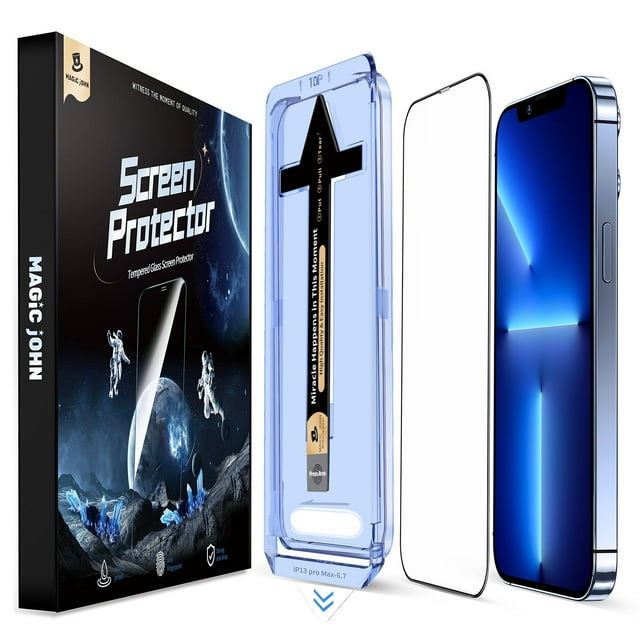 Magic John 2Pack iPhone 13 Pro Max/14 Plus 6.7in Tempered Glass Screen