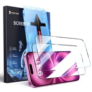 MAGIC JOHN 2 Pack Screen Protector for iPhone 16 Plus/iPhone 15 Plus HD Clear Corning Tempered Glass Screen Saver Ease of Use