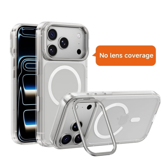 Magic John Cell Phone Case for iPhone 17 Pro with KickStand Handheld Selfie Magnetic Wireless Charging Transparent