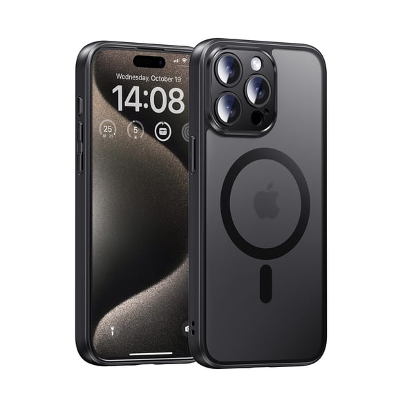 Magic John for iPhone 15 Pro Max Phone Case Compatible with MagSafe, Military Grade Drop Protection, Translucent Matte Back