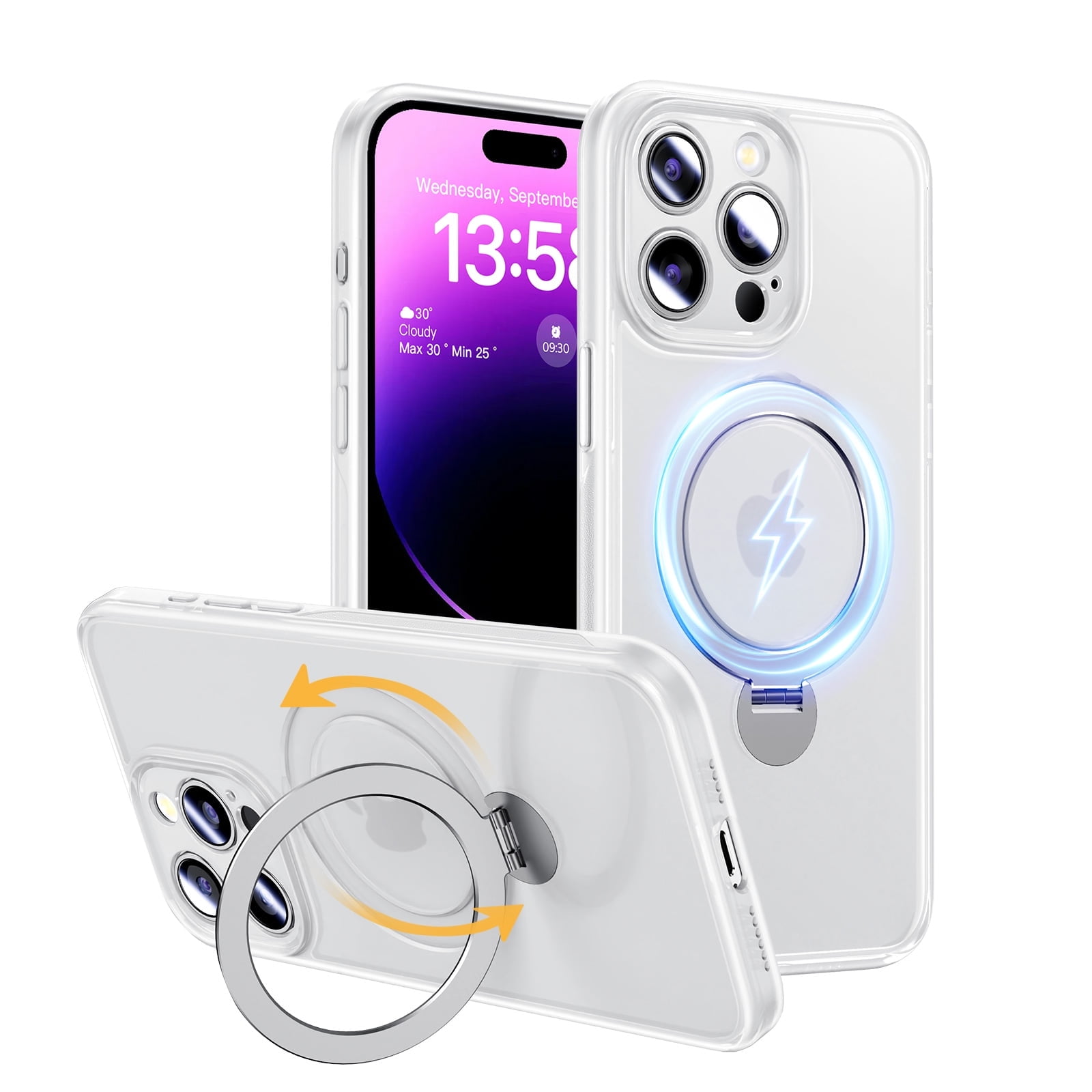 Magic John Phone Case for iPhone 14 Pro Max Rotatable Ring Kick Stand Magsafe Charging Shockproof Cover - Walmart Business Supplies Magic John Phone Case for iPhone 14 Pro Max Rotatable Ring Kick Stand Magsafe Charging Shockproof Cover - Walmart Business Supplies