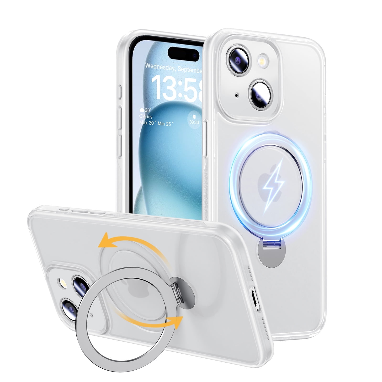 Magic John Phone Case for iPhone 15 Rotatable Ring Kick Stand Magsafe Charging Shockproof Cover - Walmart.com Magic John Phone Case for iPhone 15 Rotatable Ring Kick Stand Magsafe Charging Shockproof Cover - Walmart.com