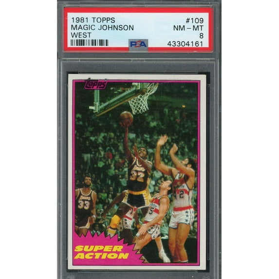 Magic Johnson 1981 Topps West Basketball Card #109 Graded PSA 8