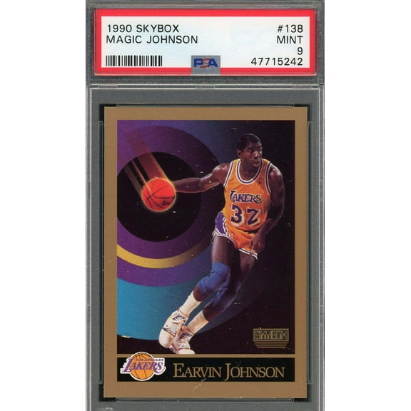 Magic Johnson 1990 Skybox Basketball Card #138 Graded PSA 9 MINT