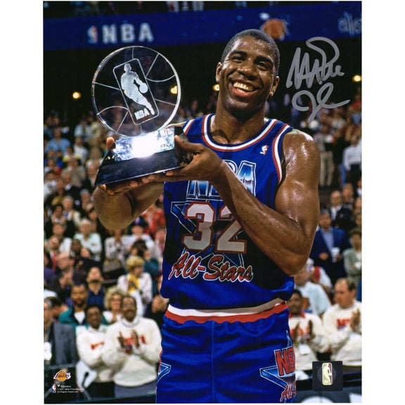 Magic Johnson Los Angeles Lakers Autographed 8" x 10" 1992 All-Star Game Trophy Photograph - Fanatics Authentic Certified
