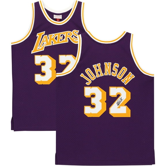 Magic Johnson Los Angeles Lakers Autographed Purple Mitchell & Ness Hardwood Classics Swingman Jersey - Fanatics Authentic Certified