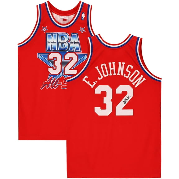 Magic Johnson Los Angeles Lakers Autographed Red Mitchell and Ness 1991 All-Star Game Authentic Jersey - Fanatics Authentic Certified