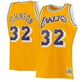 thumbnail image 1 of Magic Johnson Los Angeles Lakers Mitchell & Ness 1984-85 Hardwood Classics Swingman Jersey - Gold, 1 of 7