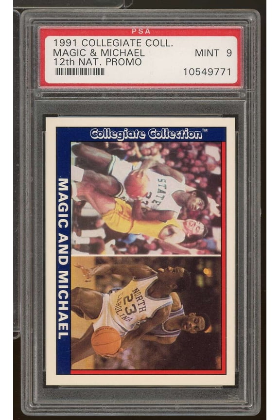 Magic Johnson/Michael Jordan 1991-92 Collegiate Collection National Promo PSA 9