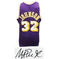 thumbnail image 1 of Magic Johnson Signed Los Angeles Lakers Purple Mitchell & Ness NBA Swingman Basketball Jersey, 1 of 1