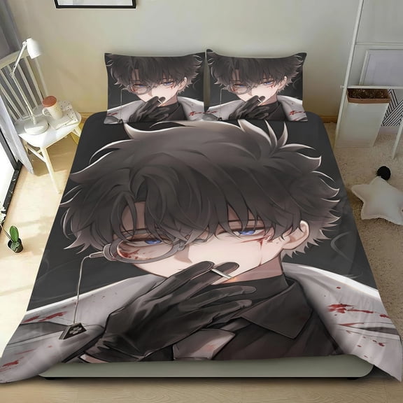 Magic Kaito Themed Bed Sheet Set Three Piece Set 53x79 Inches Comfortable And Skin Friendly Unique Design Creating A Star Studded Night