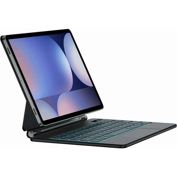 Magic Keyboard Case for Samsung Galaxy Tab S10 Plus/S9 Plus/S9 FE Plus/S8 Plus/S7 Plus/S7 FE 12.4 inch with Floating Magnetic Stand, Backlit, Smart Touchpad, Pen Holder, LED Display