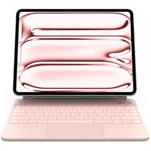 Magic Keyboard Case for iPad Pro 13" M5 2025/M4 2024, 7‑Color Backlit, Battery Display & Multi‑Touch Trackpad,Pink