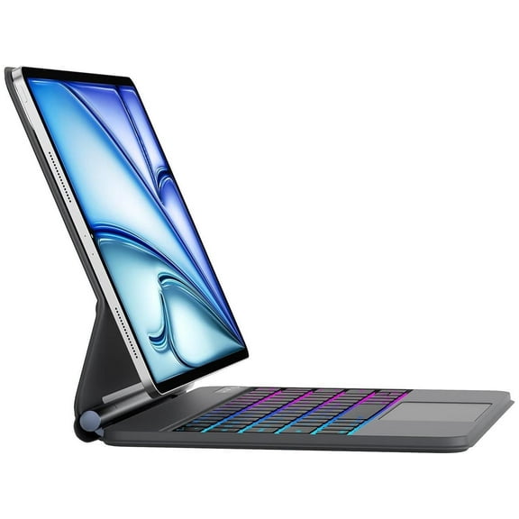 Magic Keyboard Case for iPad Air 13 M2 2024 and iPad Pro 12.9 6th/5th/4th/3rd Gen, Wireless Magnetic Keyboard Case with Trackpad, Floating Cantilever Stand, Rainbow Backlits Keyboard
