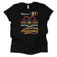 thumbnail image 1 of Magic Kingdom 50th Anniversary T-Shirt Vintage Made in 1971 50 Years Being Awesome Short Sleeve Adult Women (3X Large) Black, 1 of 5