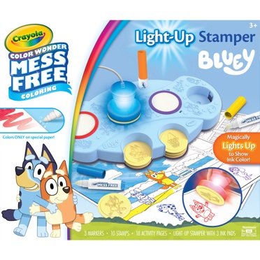 Crayola Color Wonder Magic Light Brush - Bluey Mess Free Coloring Set - No Mess Art Kit