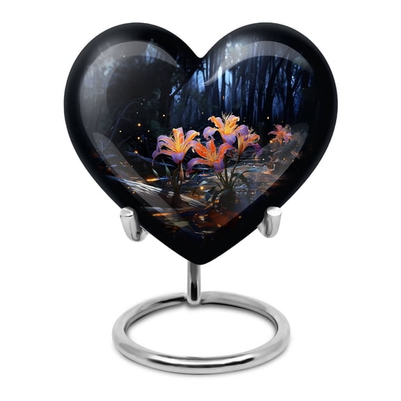 Magic Lily Flowers, Small Urn For Mom Ashes, Burial Urns For Adult Human Ashes, Heart Shaped Urns For Adult Ashes Men, Urns For Ashes, Decorative Urns, Burial Urns For Adult Ashes 3inch, Pack Of 1
