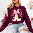 thumbnail image 1 of Magic Love Castle Sweatshirt, Valentine's Day Crewneck for Women, Cozy Graphic Pullover, 1 of 4