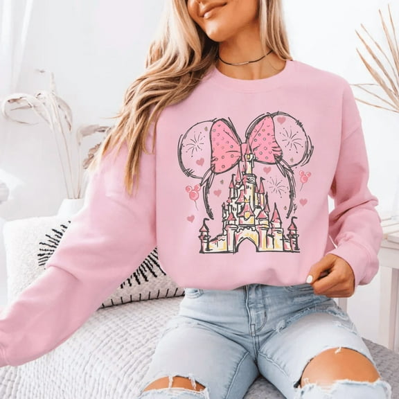 Magic Love Castle Sweatshirt, Valentine's Day Crewneck for Women, Cozy Graphic Pullover