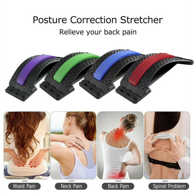 Back Right Therapuetic Lumbar Stretcher For Back Relaxation, Scoliosis,  Purple + Black