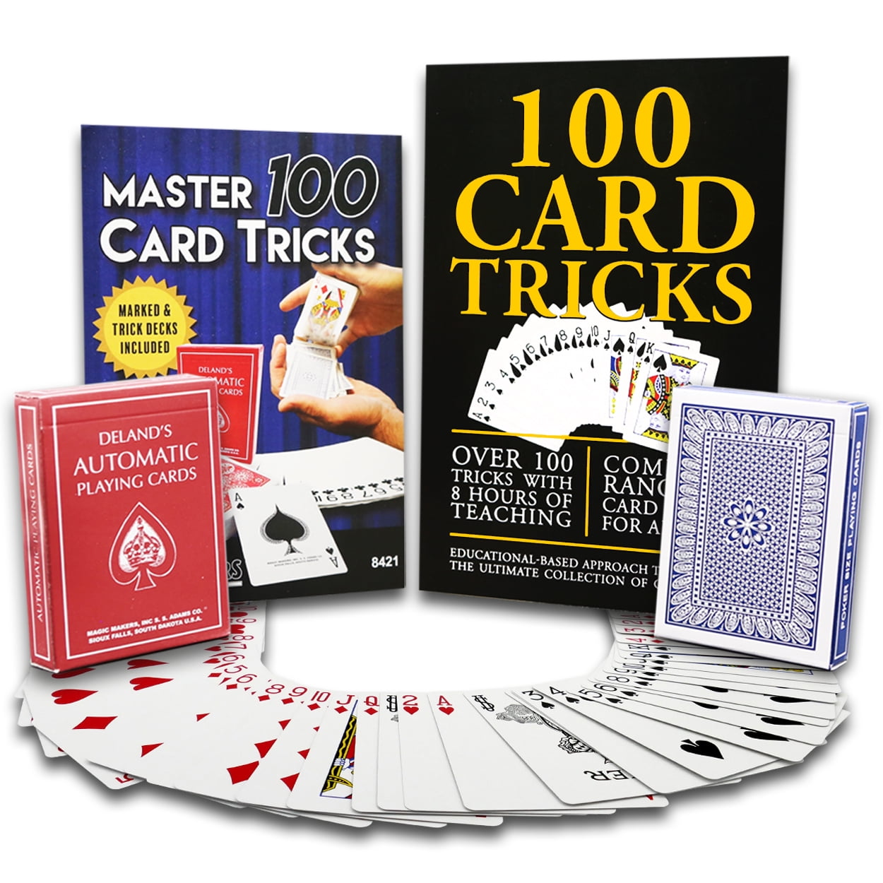 Magic Makers 100 Card Tricks Kit Automatic Marked Deck & Svengali
