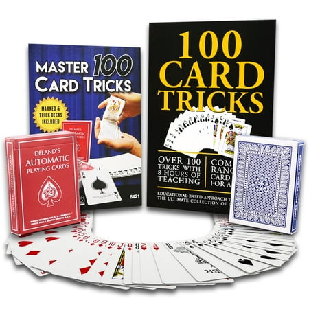 Magic Makers 100 Card Tricks Kit - Automatic Marked Deck & Svengali Trick Deck Included - Magic Tricks With Cards