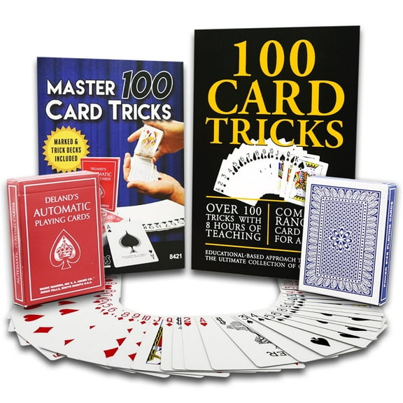 Magic Makers 100 Card Tricks Kit - Automatic Marked Deck & Svengali Trick Deck Included - Magic Tricks With Cards