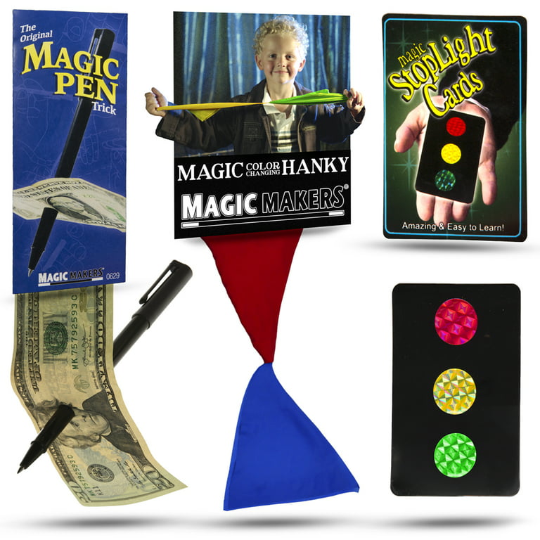 Magic Makers Color Changing Hanky, Stop Light Cards and Magic Pen