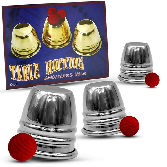 Magic Makers Table Hopping Cups & Balls - Chrome