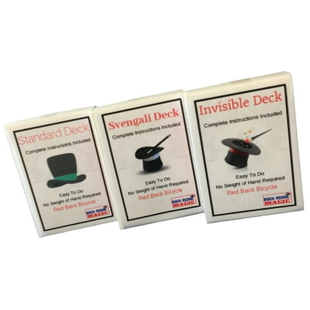 Magic Masters Combo: Invisible, Svengali and a Standard Deck Deception Trick Kit Red Back by Rock Ridge Magic