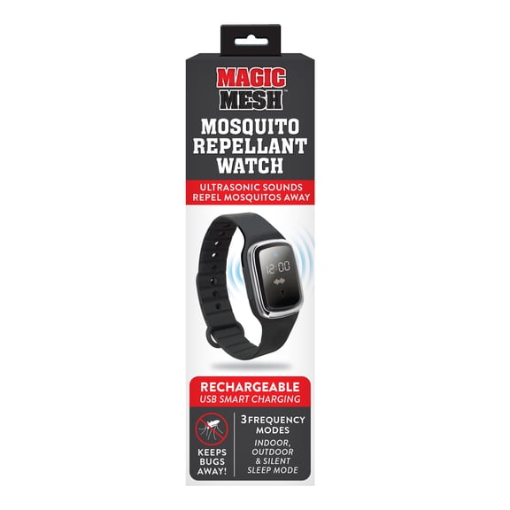 Magic Mesh Bug Repellant Watch, Ultrasonic Sounds Repel Mosquitos Away, Adjustable Silicone Wristband
