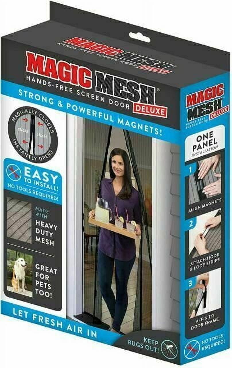 Magic Mesh Deluxe Hands Free Magnetic Screen Door 83" x 39" Black