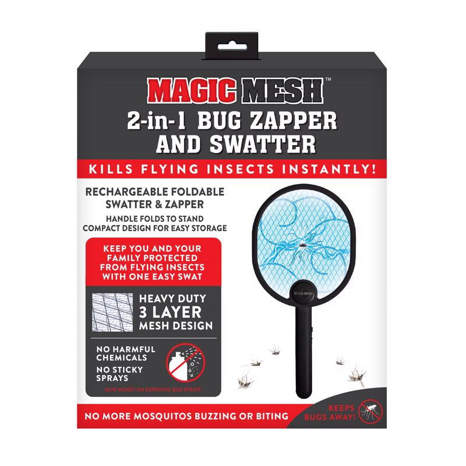 Magic Mesh Flying Insect Killer Bug Zapper & Swatter, Black