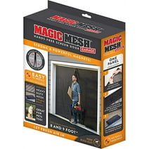 Magic Mesh Garage Hands-Free Screen Door, Fits 8-9 ft Garage Doors Black