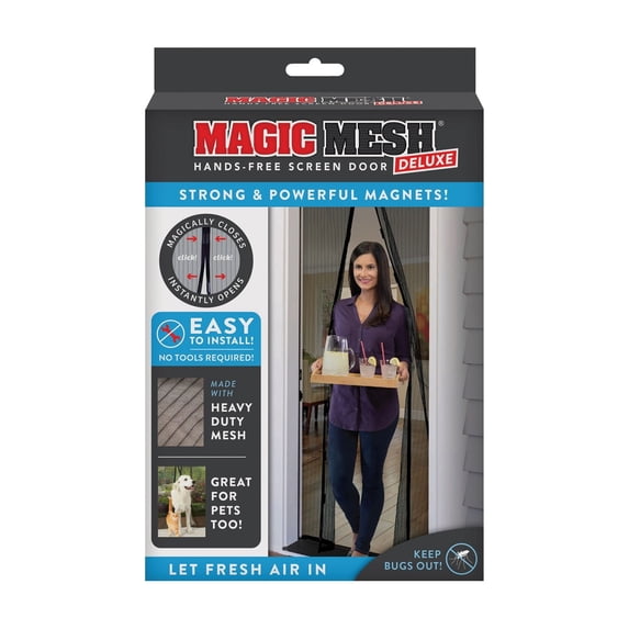 Magic Mesh Hands-Free Retractable Door Screen - Pack of 2
