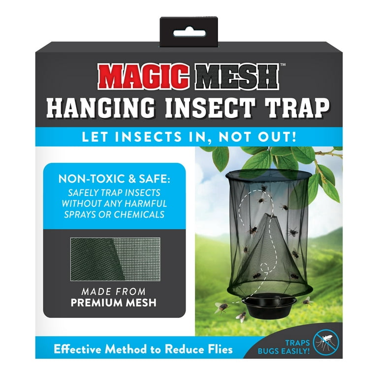 Magic Mesh Hanging Insect Trap, Non-Toxic & Safe, Black